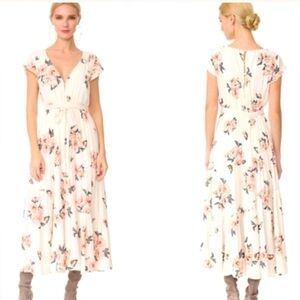 Free People Floral Maxi Dress - White and Pink